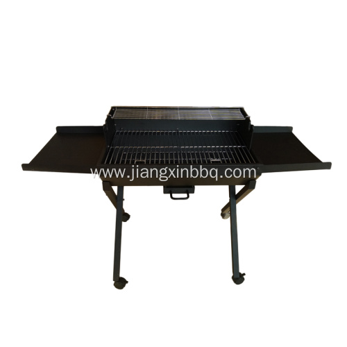 Trolley Charcoal Grill Outdoor with Side Table